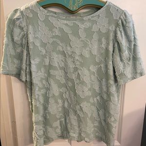 Loft Short Sleeve Mint Green Floral Top
